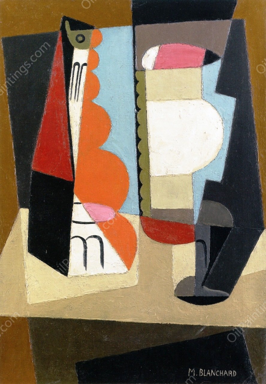 Cubist Still Life by Maria Blanchard - Hand-Painted Oil Painting Reproduction