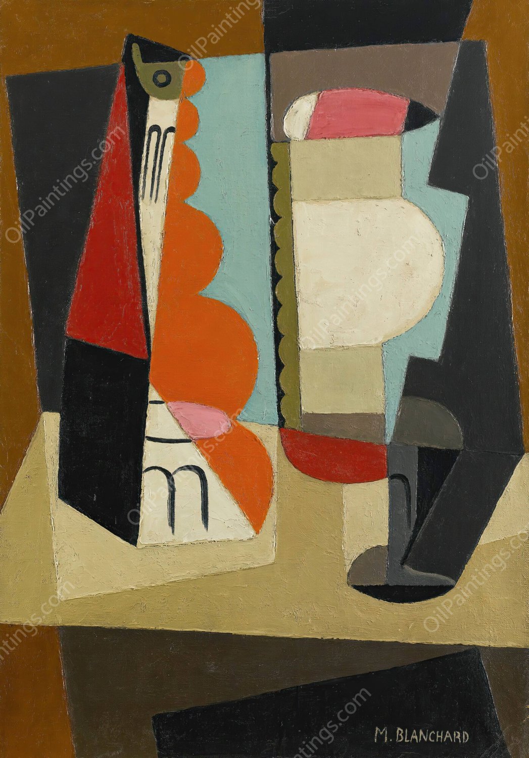 Nature Morte Cubiste  by Maria Blanchard - Hand-Painted Oil Painting Reproduction