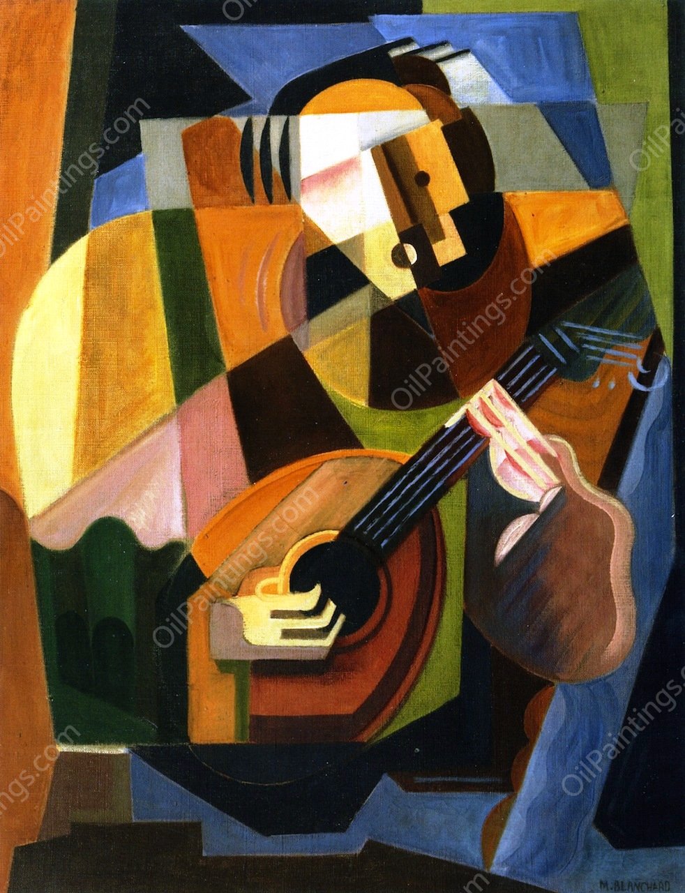 The Lute Player by Maria Blanchard - Hand-Painted Oil Painting Reproduction