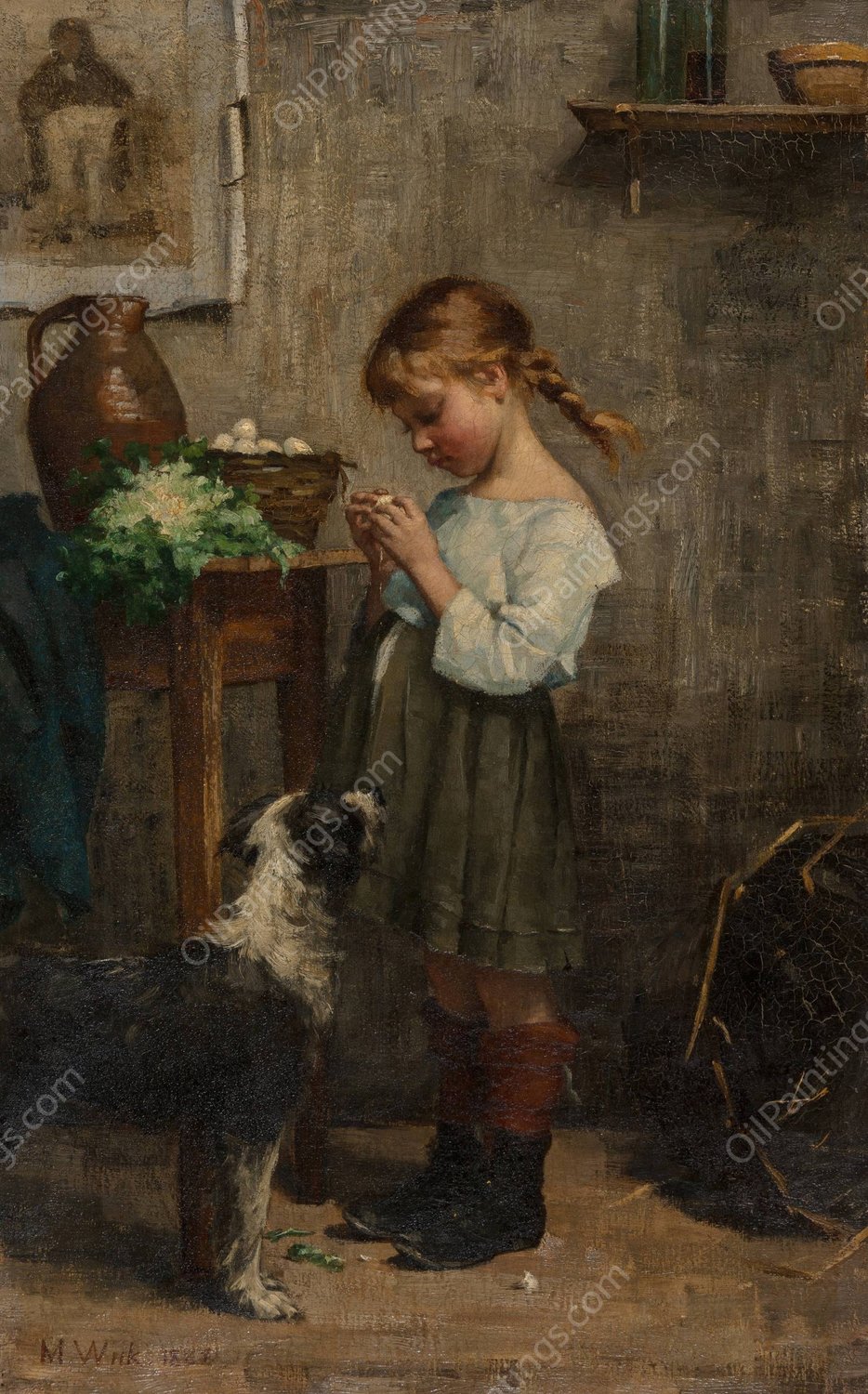 An unlikely duo  by Maria Wiik - Hand-Painted Oil Painting Reproduction