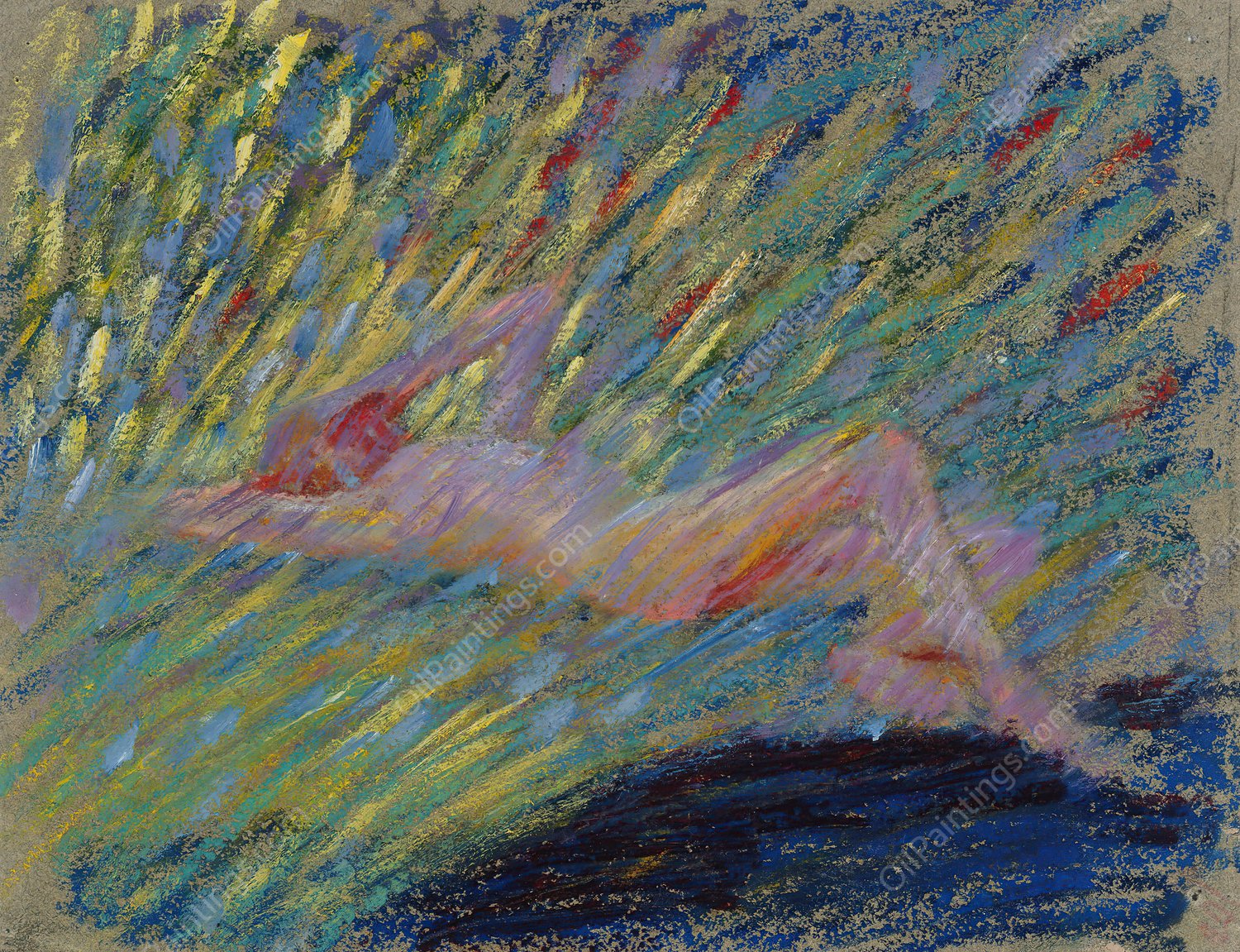 Nude lying female model  by Maria Wiik - Hand-Painted Oil Painting Reproduction