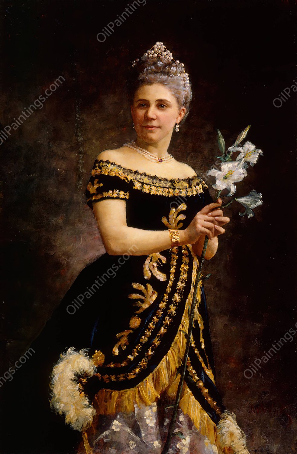 Opera Singer Ida Basilier-Magelsen's Portrait As Philine In Ambroise Thomas'Opera Mignon  by Maria Wiik - Hand-Painted Oil Painting Reproduction