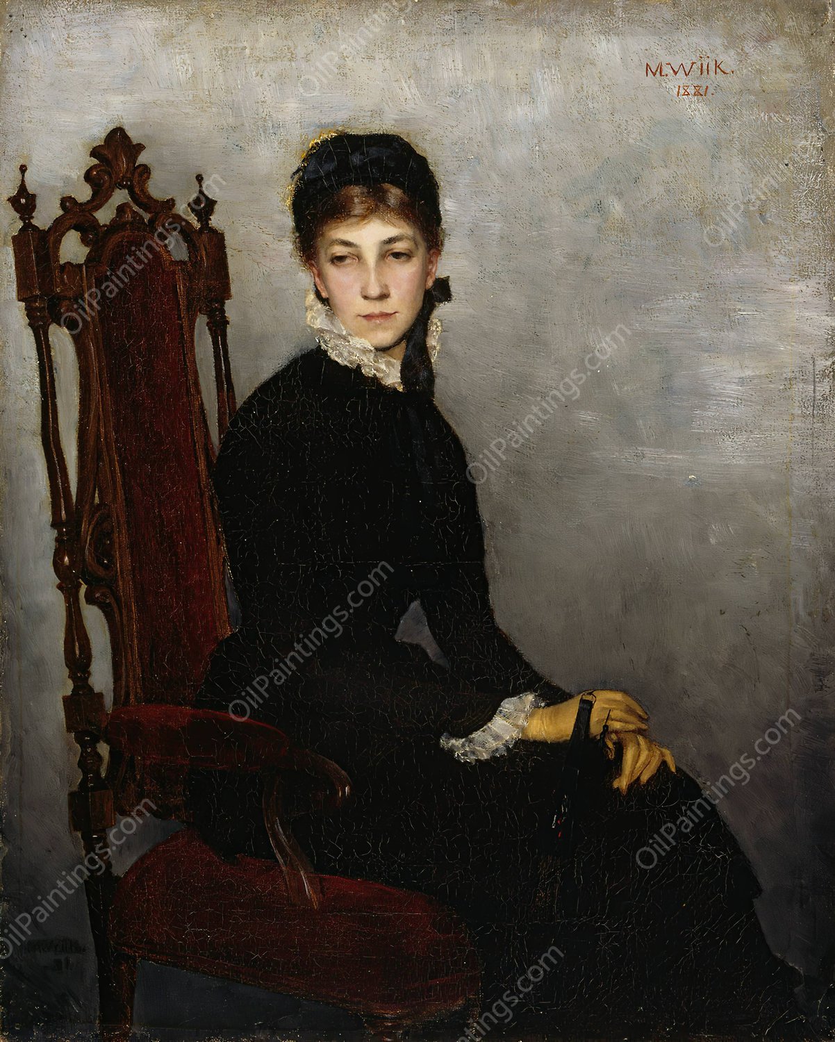 Portrait Of Hilda Wiik  by Maria Wiik - Hand-Painted Oil Painting Reproduction