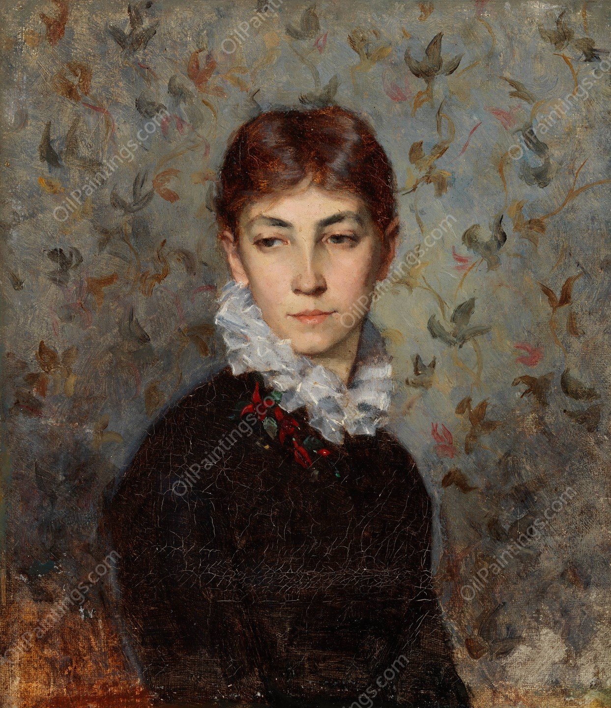 Portrait Of The Artist's Sister Miss Hilda Wiik  by Maria Wiik - Hand-Painted Oil Painting Reproduction