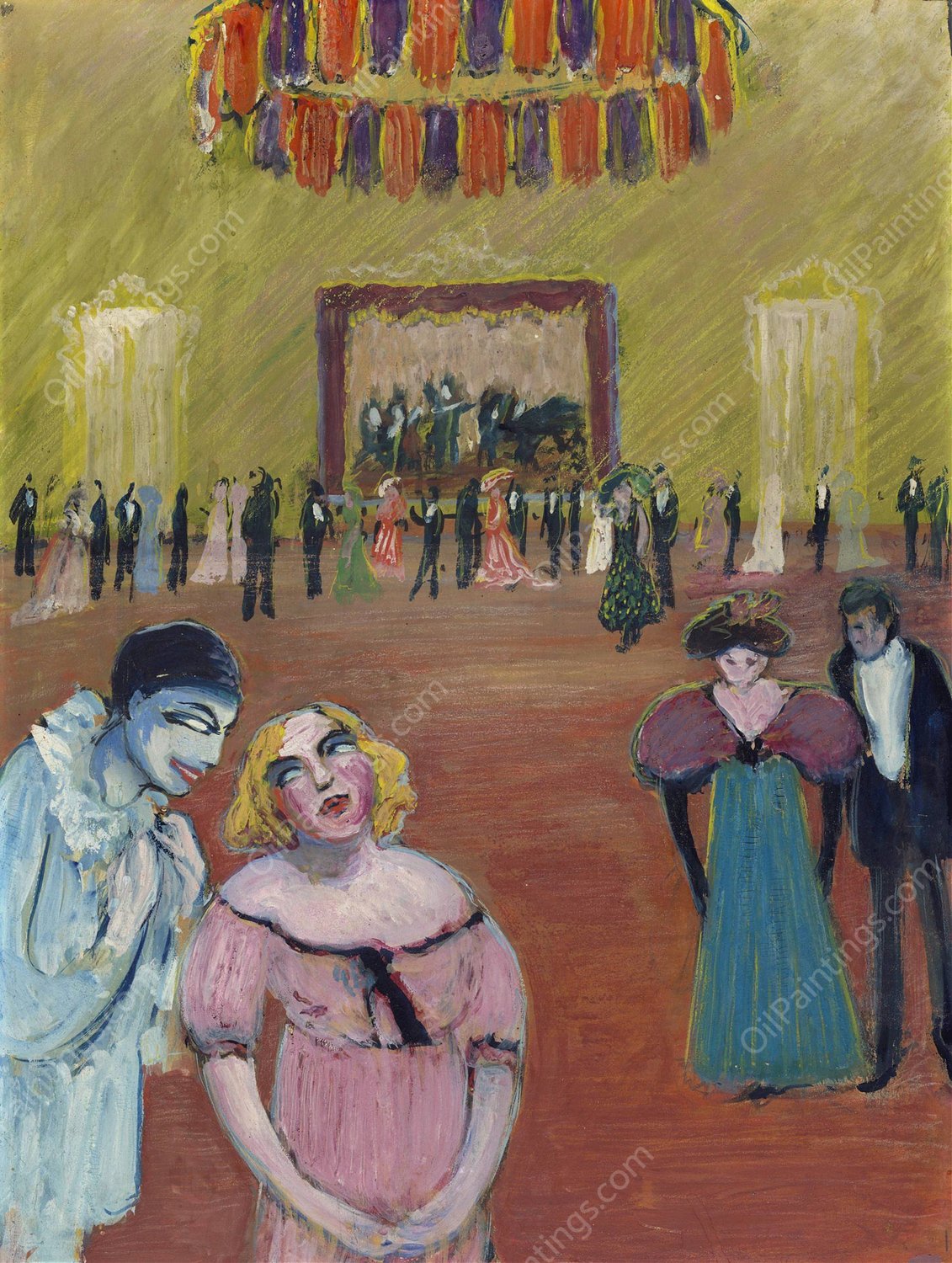 ball scene  by Marianne Von Werefkin - Hand-Painted Oil Painting Reproduction