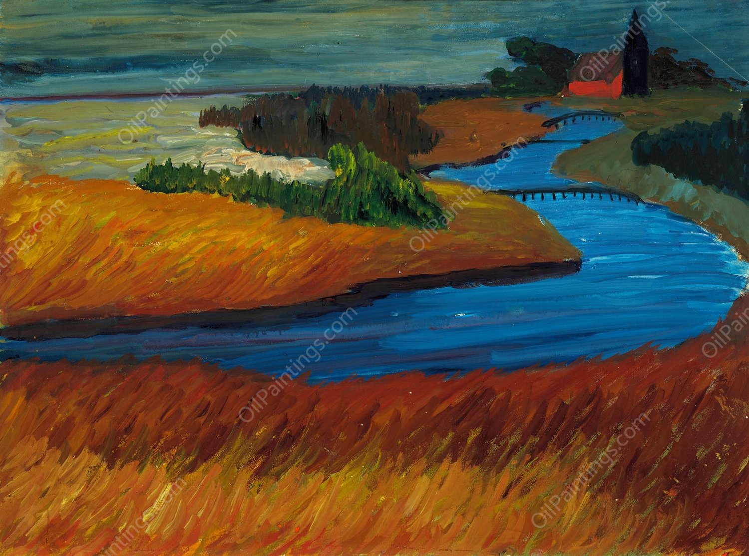 Prerowstrom  by Marianne Von Werefkin - Hand-Painted Oil Painting Reproduction