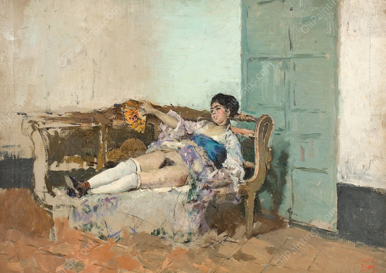 Carmen Bastian  by Mariano Fortuny Marsal - Hand-Painted Oil Painting Reproduction