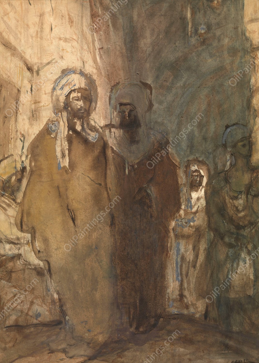 Arabs by Marius Bauer - Hand-Painted Oil Painting Reproduction