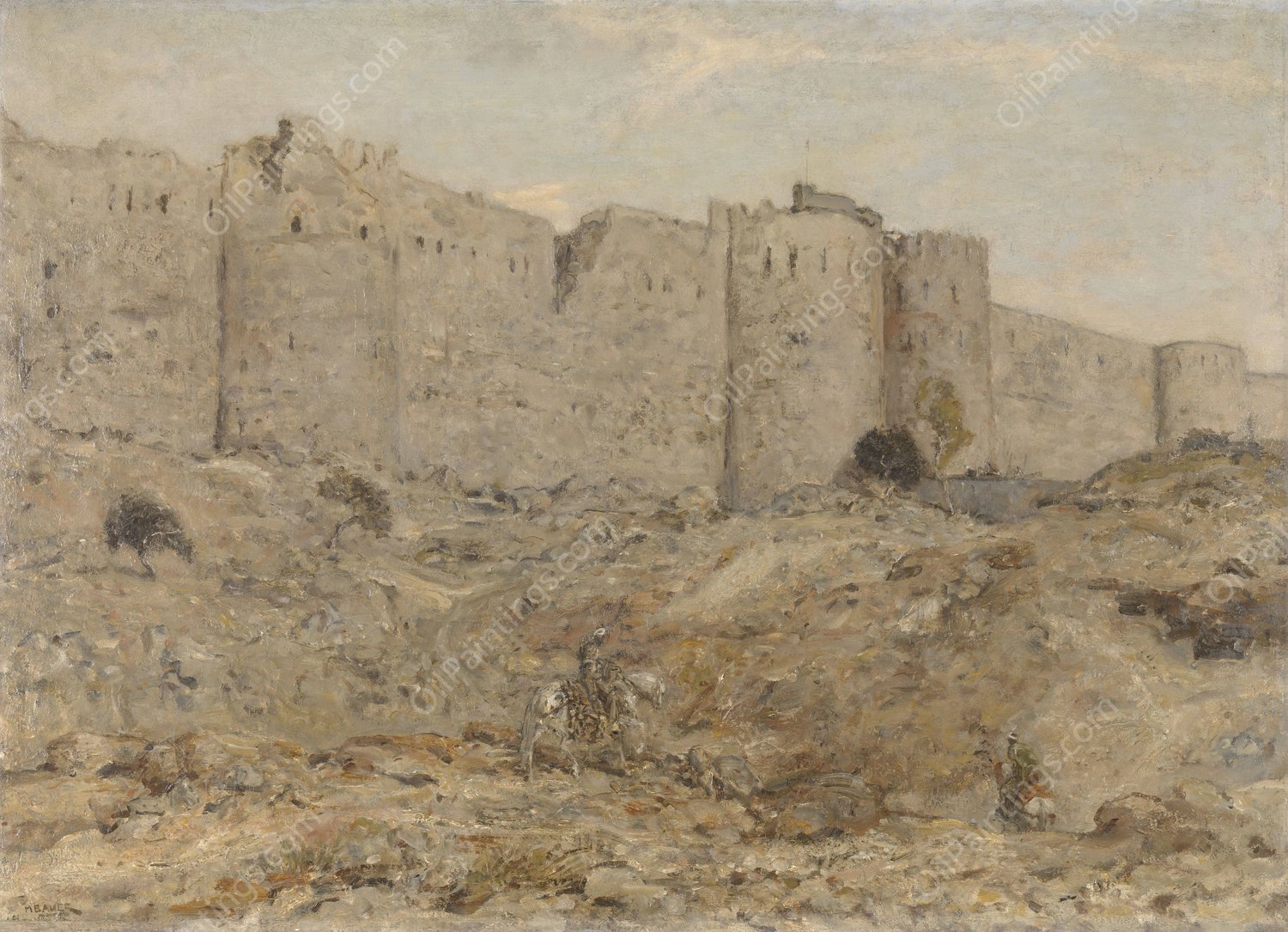 City wall in India  by Marius Bauer - Hand-Painted Oil Painting Reproduction