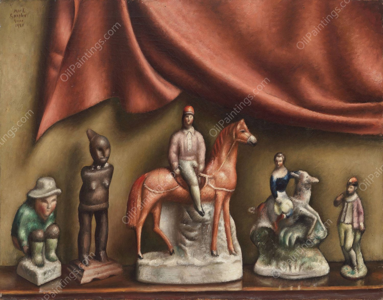 The Jockey  by Mark Gertler - Hand-Painted Oil Painting Reproduction