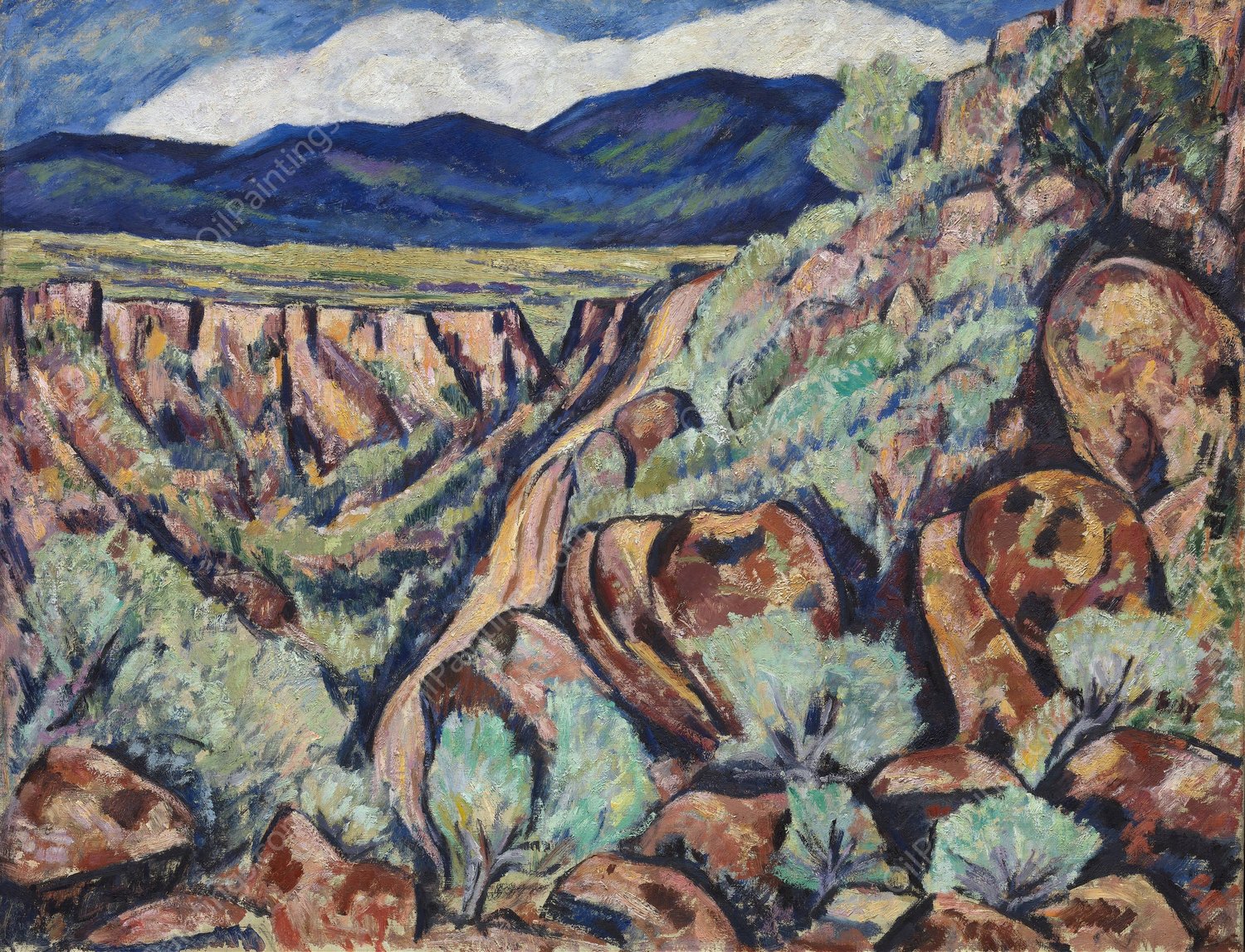 Landscape, New Mexico  by Marsden Hartley - Hand-Painted Oil Painting Reproduction