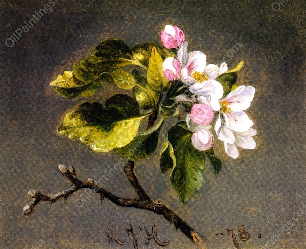 Apple Blossoms by Martin Johnson Heade - Hand-Painted Oil Painting Reproduction