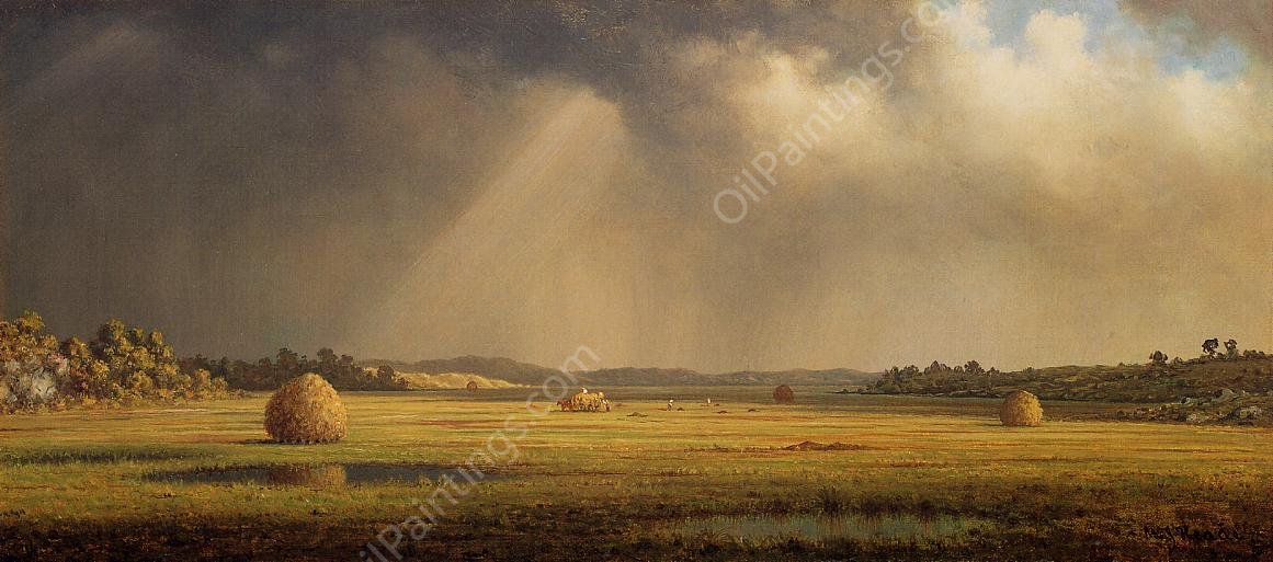 Newburyport Meadows by Martin Johnson Heade - Hand-Painted Oil Painting Reproduction