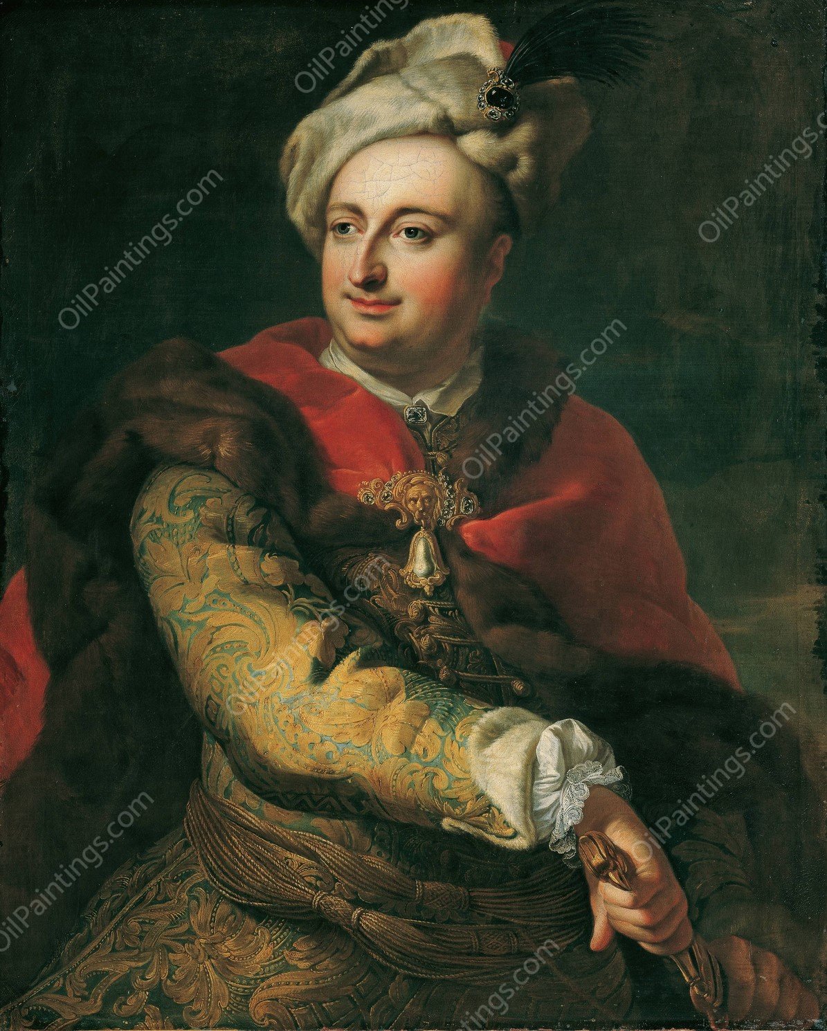 Bildnis eines Mannes in ungarischer Tracht  by Martin Van Meytens - Hand-Painted Oil Painting Reproduction