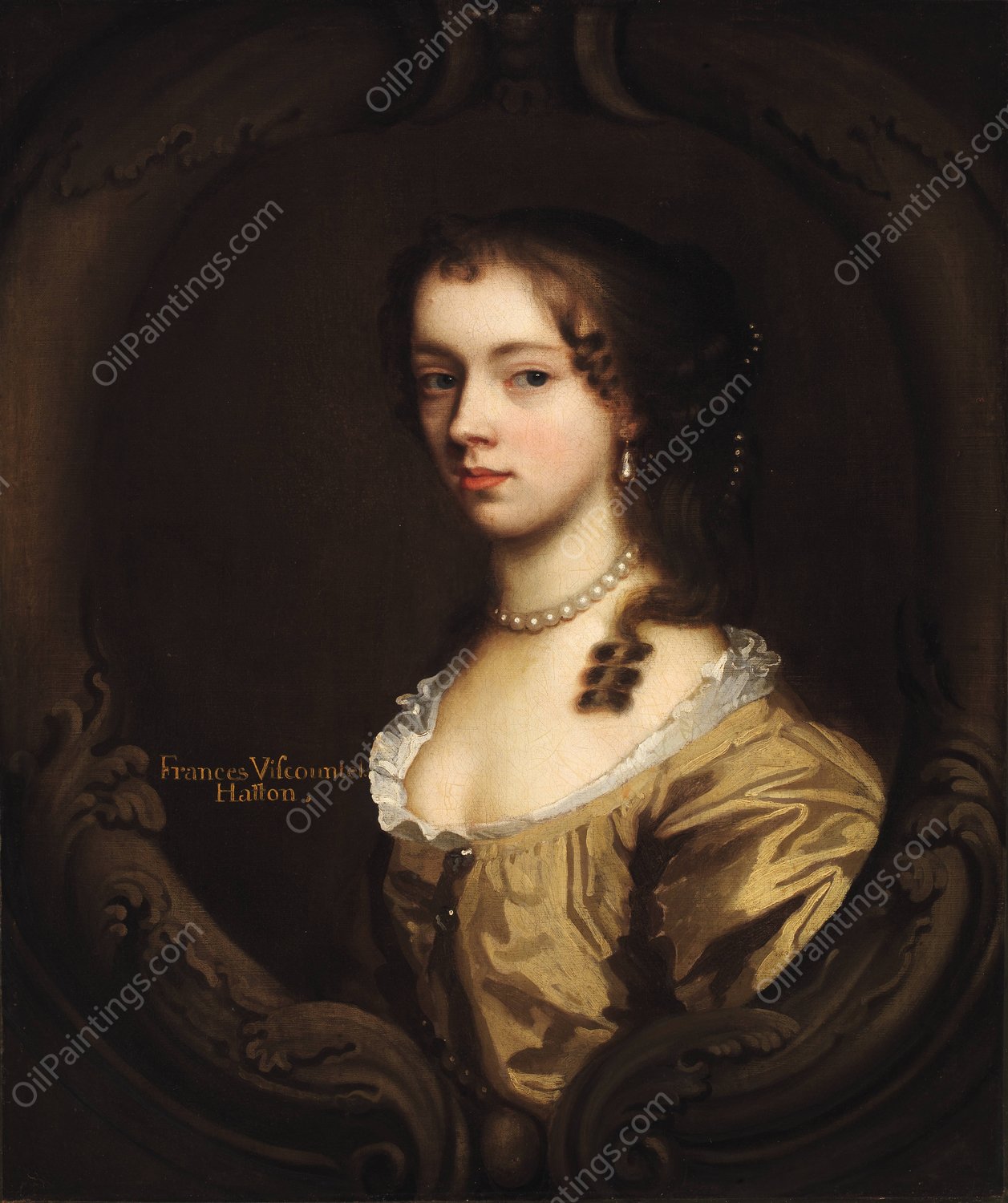 Viscountess Frances Hatton by Mary Beale - Hand-Painted Oil Painting Reproduction