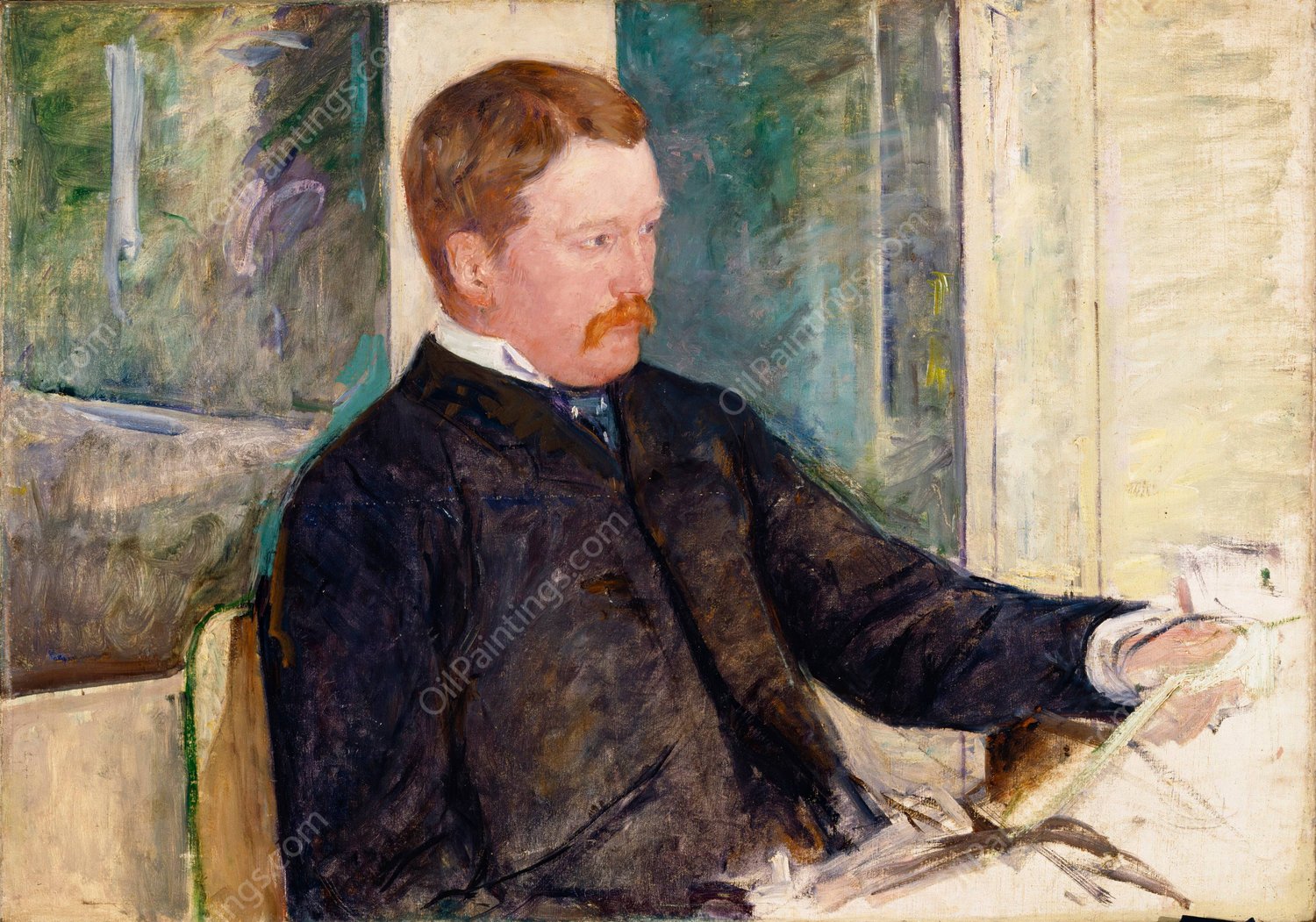 Alexander J. Cassatt  by Mary Cassatt - Hand-Painted Oil Painting Reproduction