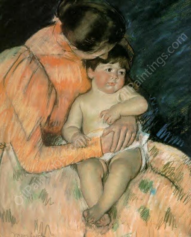 Mother and Child by Mary Cassatt - Hand-Painted Oil Painting Reproduction