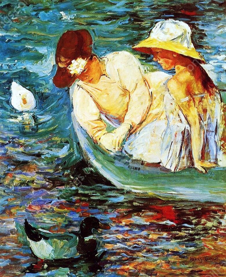 Summertime II by Mary Cassatt - Hand-Painted Oil Painting Reproduction