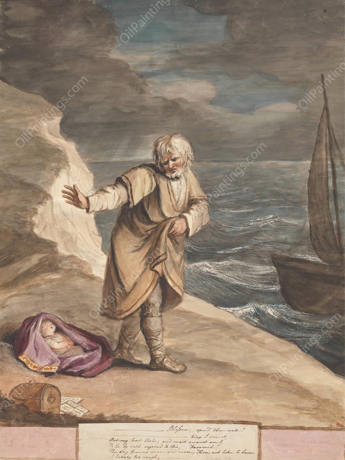 Antigonus Disposing of Perdita  by Mary Hoare - Hand-Painted Oil Painting Reproduction