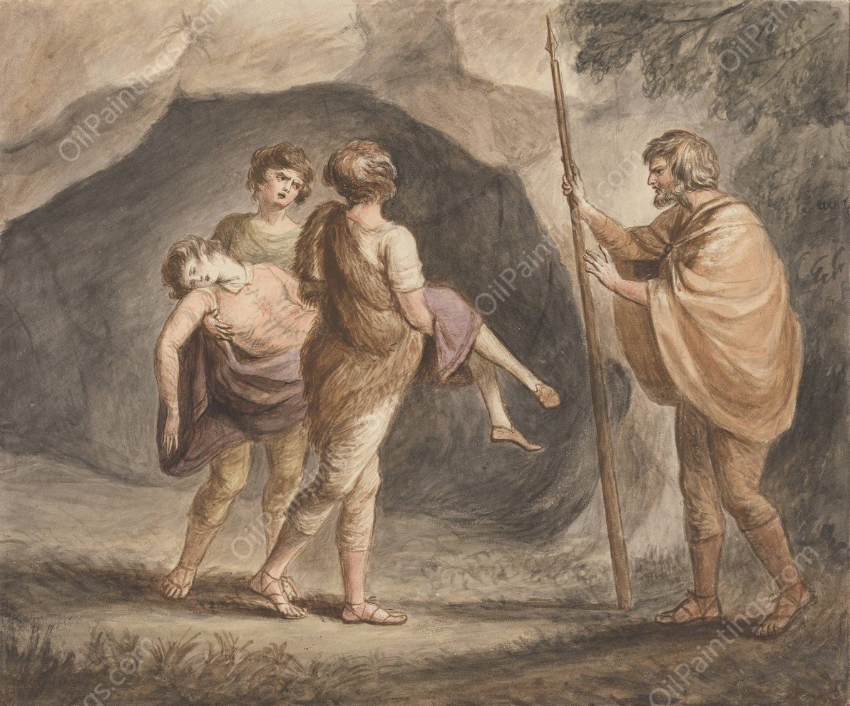 Arviragus, Bearing Imogen as Dead in his Arms, 'Cymbeline', Act IV, Scene II  by Mary Hoare - Hand-Painted Oil Painting Reproduction