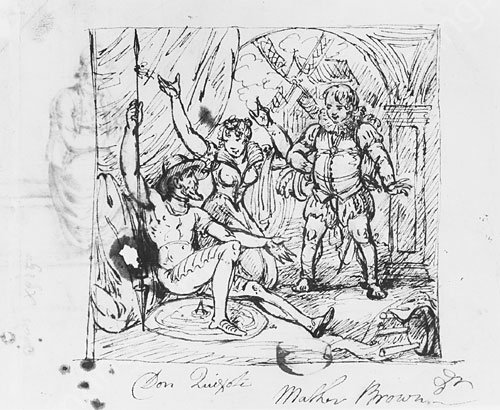 Scene from Don Quixote by Mather Brown - Hand-Painted Oil Painting Reproduction