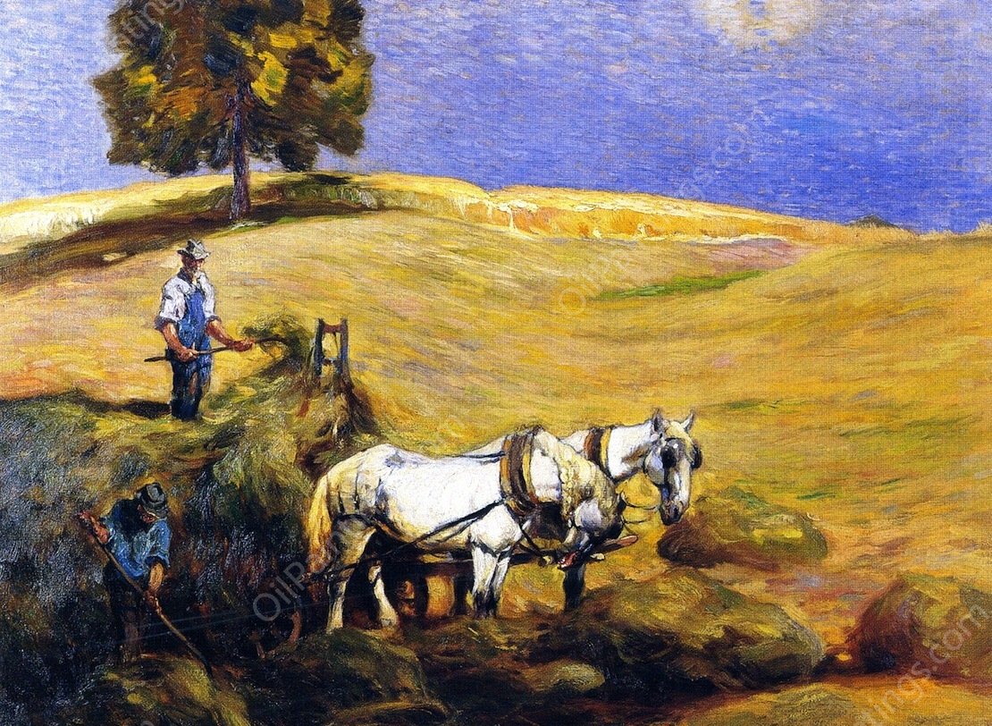 The Second Cutting by Mathias J Alten - Hand-Painted Oil Painting Reproduction