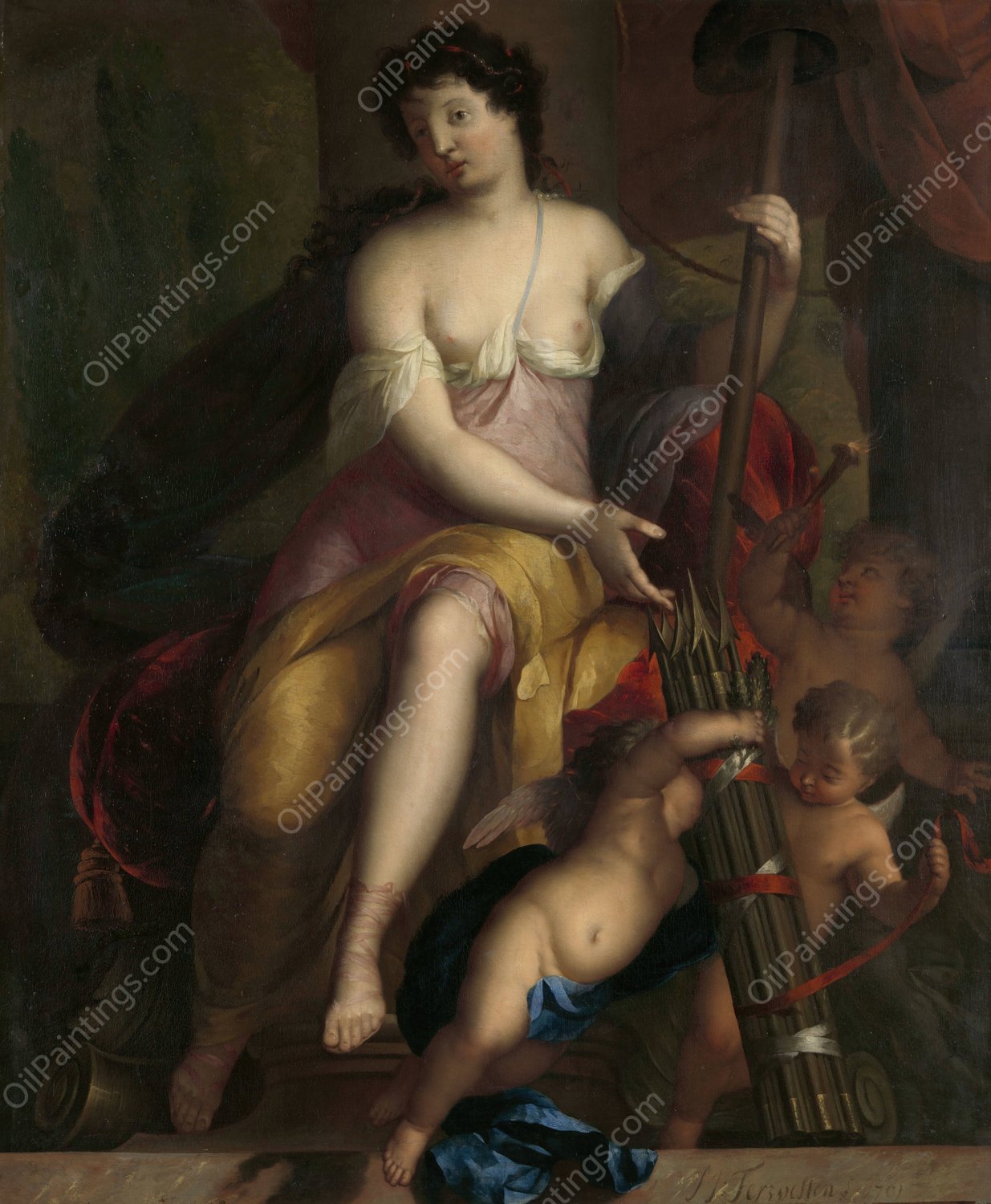 Allegorie op de vrijheid  by Mattheus Terwesten - Hand-Painted Oil Painting Reproduction
