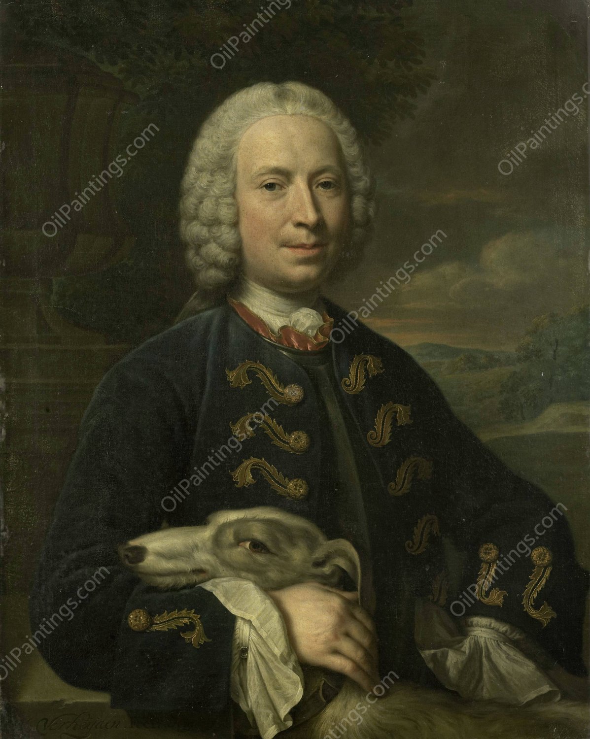 Portrait of Coenraad van Heemskerck, Count of the Holy Roman Empire, Lord of Achttienhoven and Den Bosch  by Mattheus Verheyden - Hand-Painted Oil Painting Reproduction