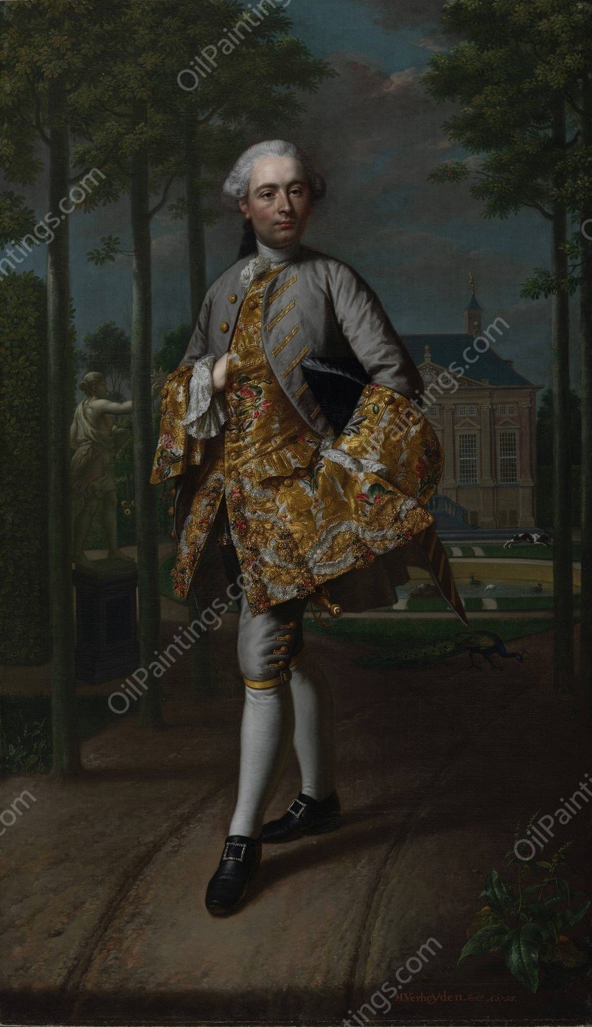 Portrait of Gerard Cornelis van Riebeeck  by Mattheus Verheyden - Hand-Painted Oil Painting Reproduction