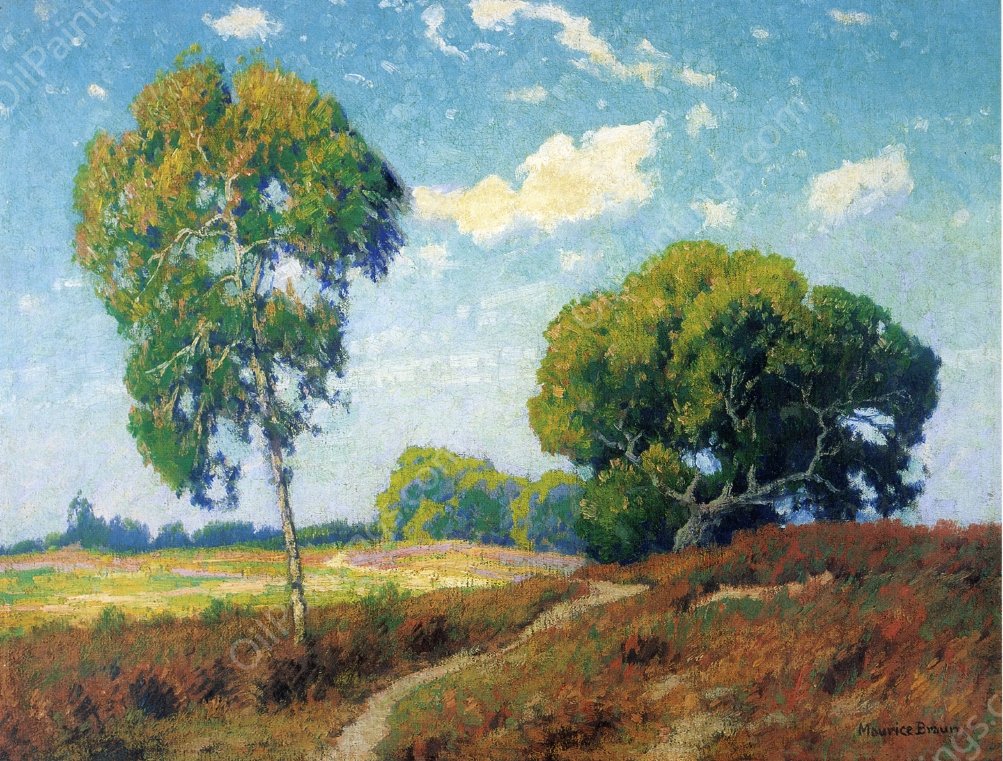Eucalyptus & Oaks by Maurice Braun - Hand-Painted Oil Painting Reproduction