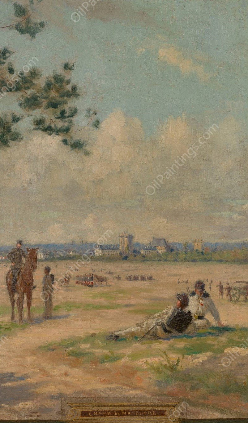 Champ de ManOuvre  by Maurice Chabas - Hand-Painted Oil Painting Reproduction