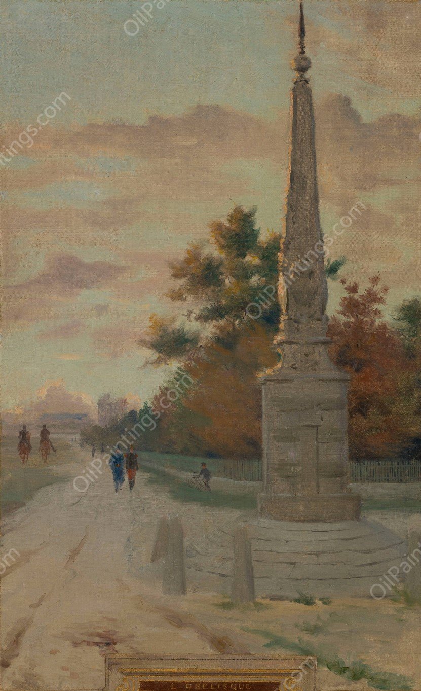 L'Obelisque  by Maurice Chabas - Hand-Painted Oil Painting Reproduction