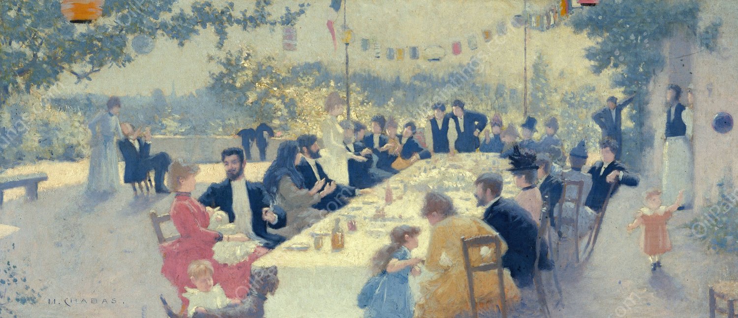 Repas nuptial  by Maurice Chabas - Hand-Painted Oil Painting Reproduction