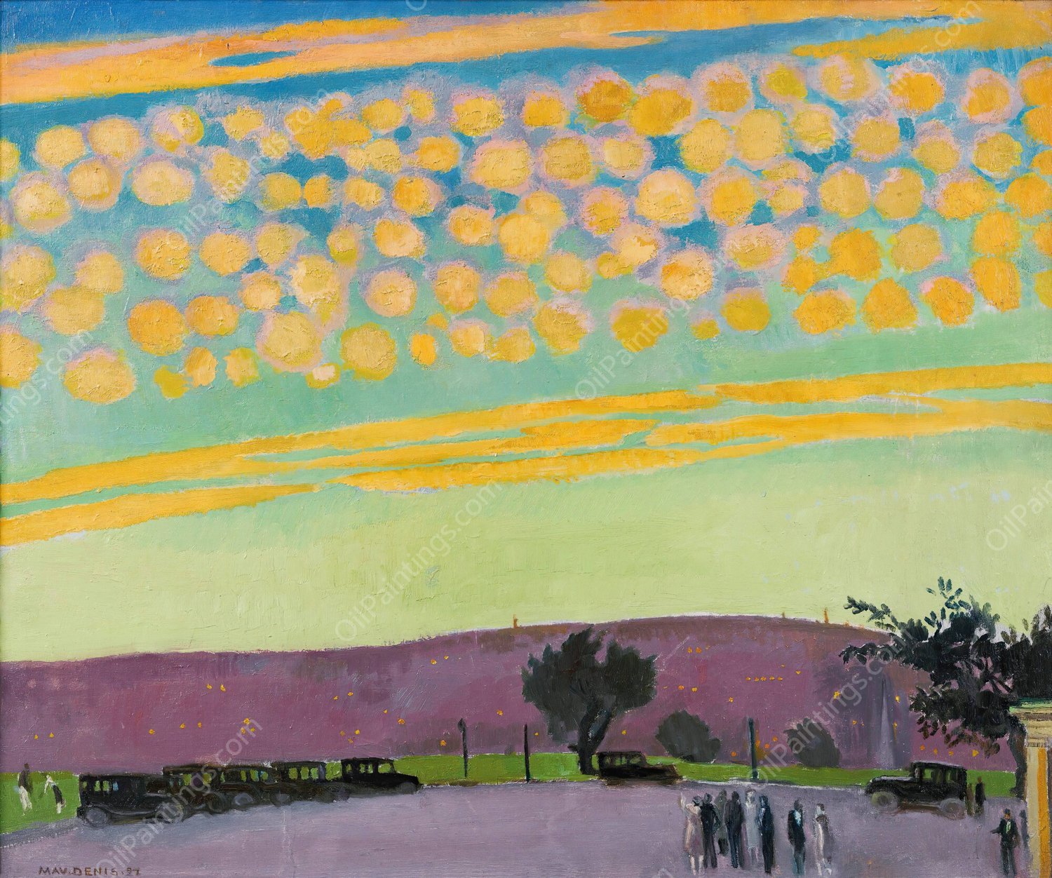 Coucher De Soleil a Pittsburgh  by Maurice Denis - Hand-Painted Oil Painting Reproduction