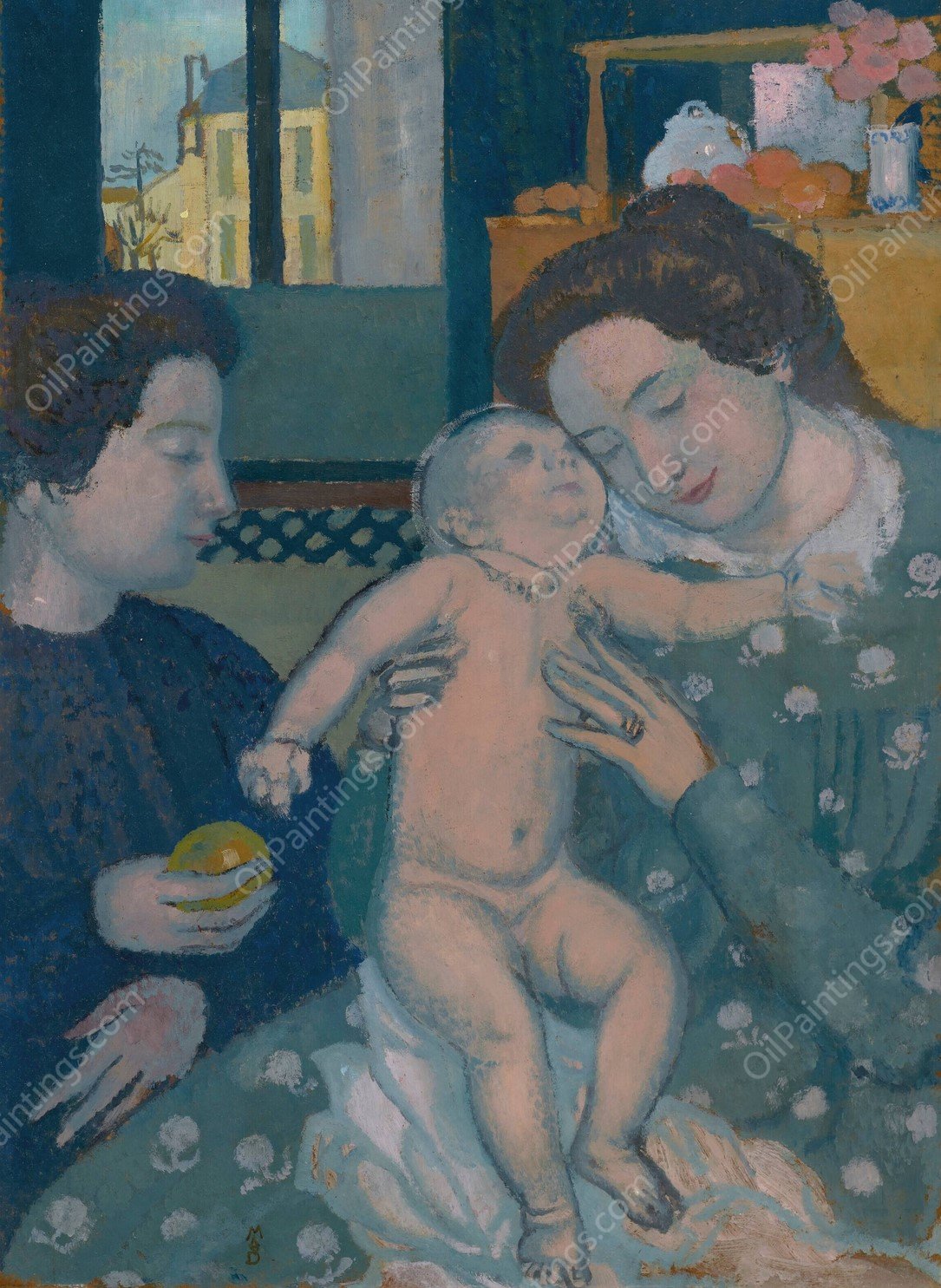 Enfant nu, Maternite a la pomme  by Maurice Denis - Hand-Painted Oil Painting Reproduction