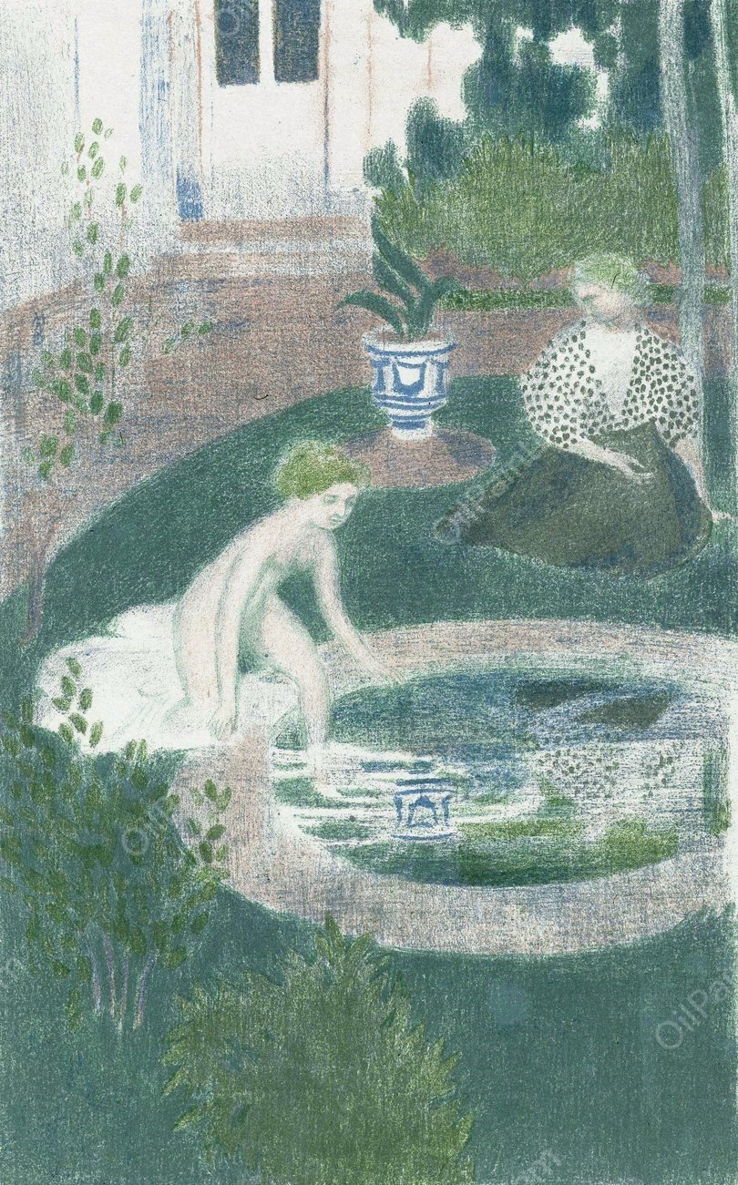 Le reflet dans la fontaine  by Maurice Denis - Hand-Painted Oil Painting Reproduction