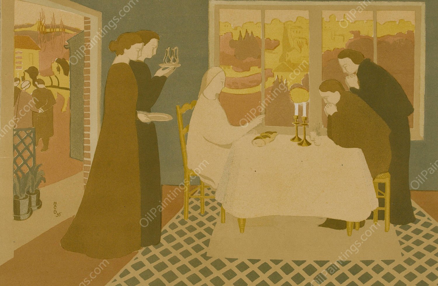 Les pelerins d'Emmaus  by Maurice Denis - Hand-Painted Oil Painting Reproduction