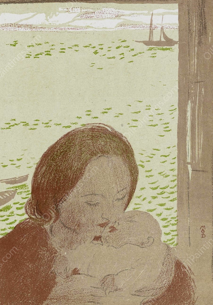 Maternite devant la mer, ou Maternite au Pouldu  by Maurice Denis - Hand-Painted Oil Painting Reproduction