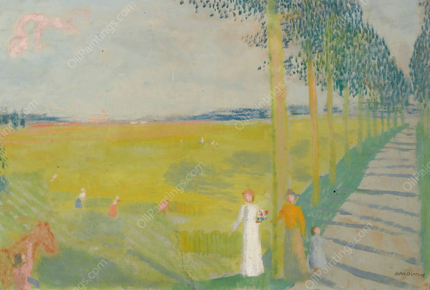 Paysage De Campagne  by Maurice Denis - Hand-Painted Oil Painting Reproduction