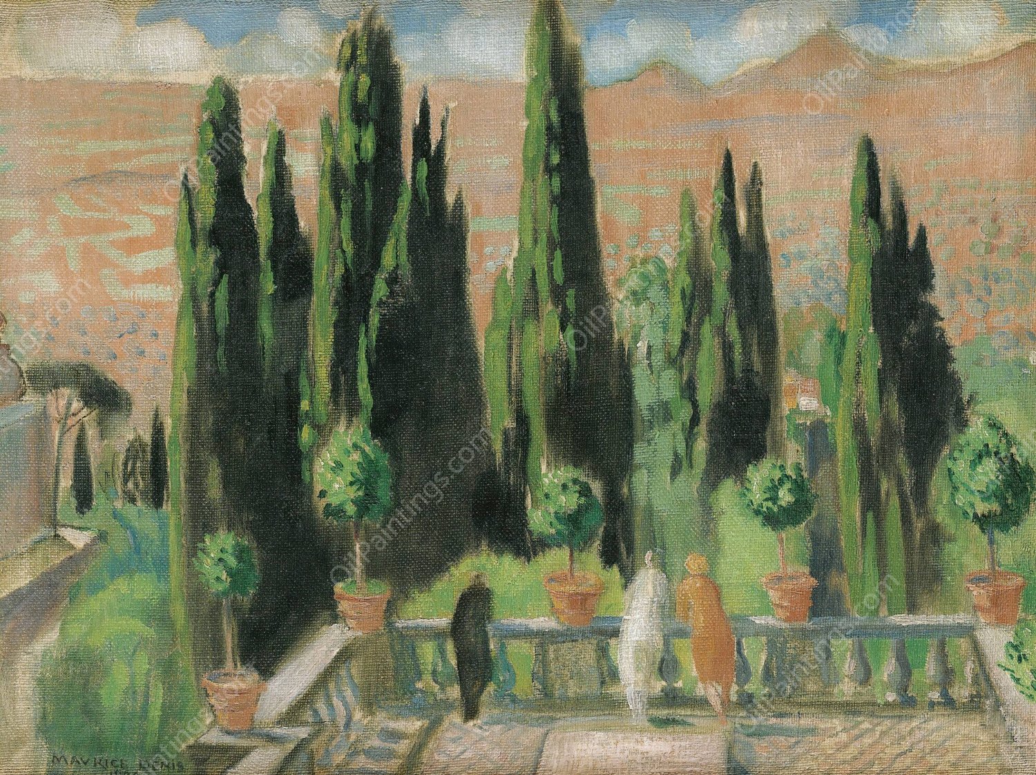 Villa D'este  by Maurice Denis - Hand-Painted Oil Painting Reproduction