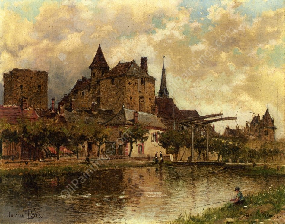 The Chateau at Mennetou-sur-Cher by Maurice Levis - Hand-Painted Oil Painting Reproduction