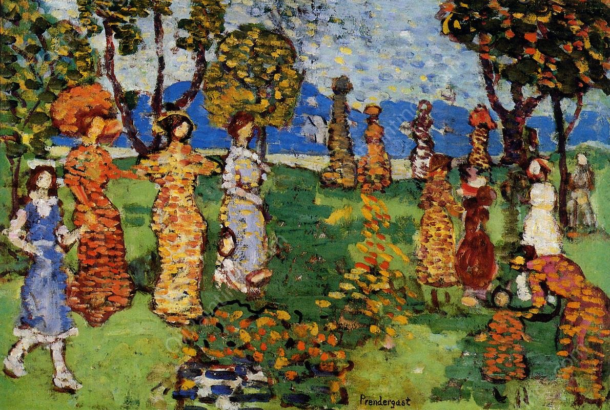 A Day in the Country by Maurice Brazil Prendergast - Hand-Painted Oil Painting Reproduction