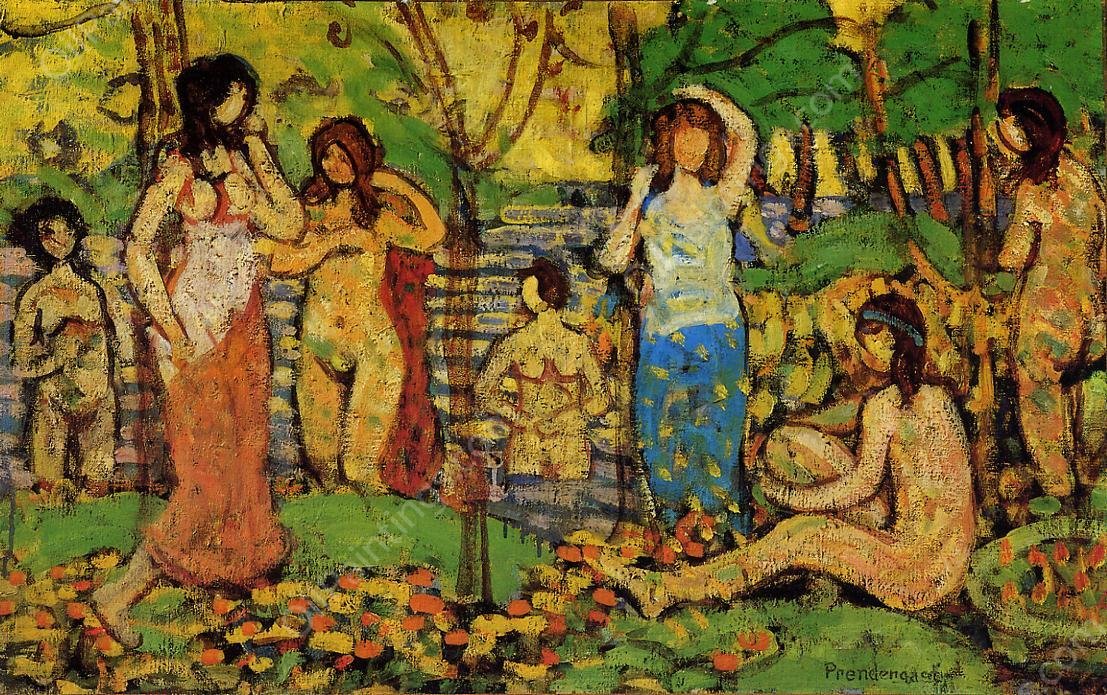 Beach No. 3 by Maurice Brazil Prendergast - Hand-Painted Oil Painting Reproduction