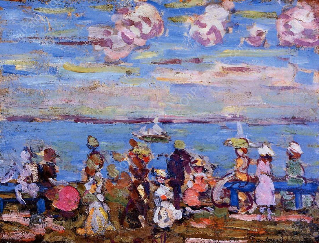 Beach Scene No. 4 by Maurice Brazil Prendergast - Hand-Painted Oil Painting Reproduction