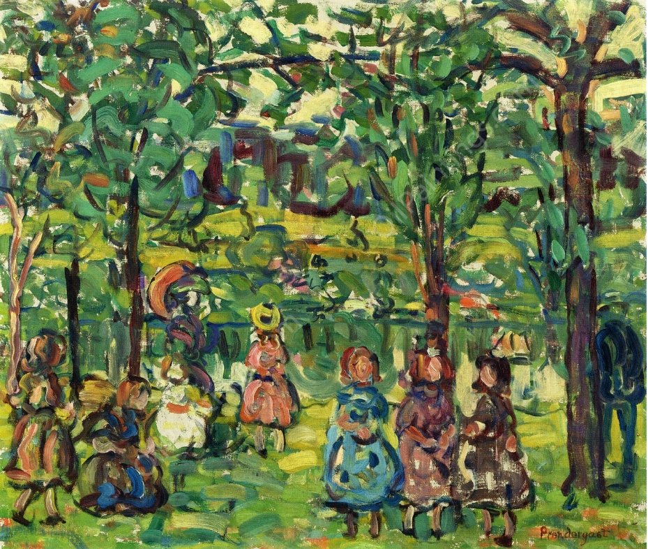 Children in the Park by Maurice Brazil Prendergast - Hand-Painted Oil Painting Reproduction