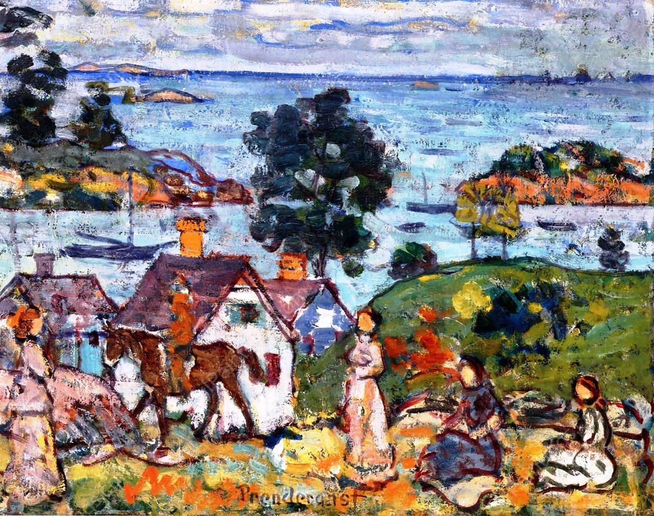 Gloucester Harbor II by Maurice Brazil Prendergast - Hand-Painted Oil Painting Reproduction