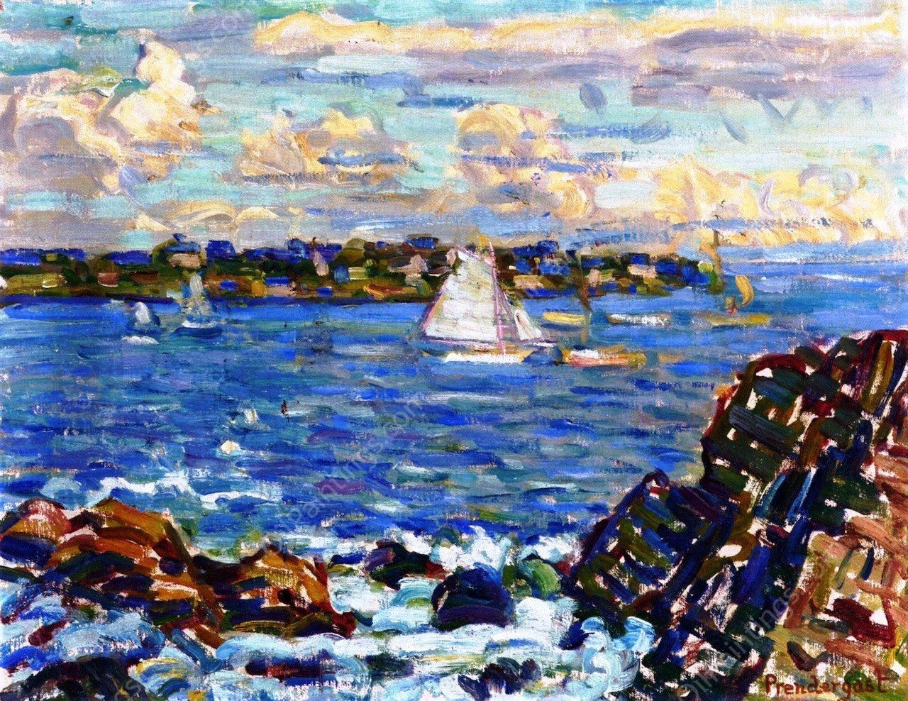 Gloucester by Maurice Brazil Prendergast - Hand-Painted Oil Painting Reproduction