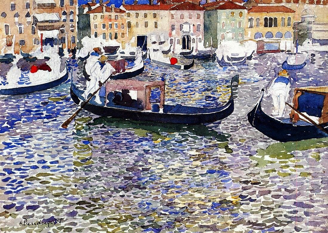Grand Canal, Venice by Maurice Brazil Prendergast - Hand-Painted Oil Painting Reproduction