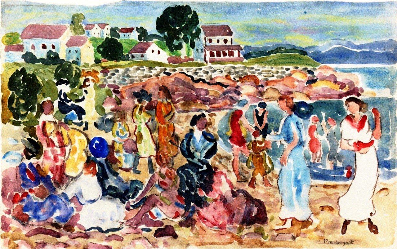 Holiday by Maurice Brazil Prendergast - Hand-Painted Oil Painting Reproduction