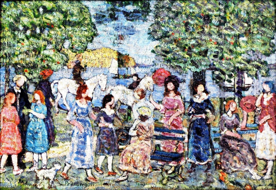 Landscape with Figures II by Maurice Brazil Prendergast - Hand-Painted Oil Painting Reproduction